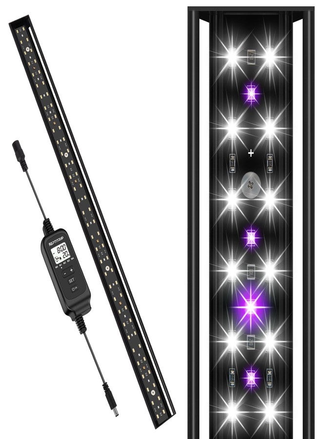 REPTITRIP 27-INCH LED UVB Light for Reptiles, LED Reptile Light Fixture Controller with Dimming and 4 UVI Modes, 22W Aluminum UVA UVB Lamp for Turtles, Snakes, and Bearded Dragons, 6500K - Image 1